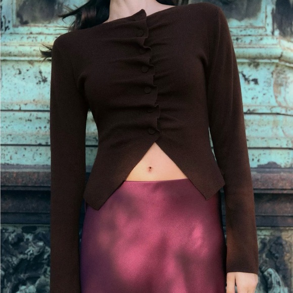 Zara Ruched Knit Top - Picture 2 of 2